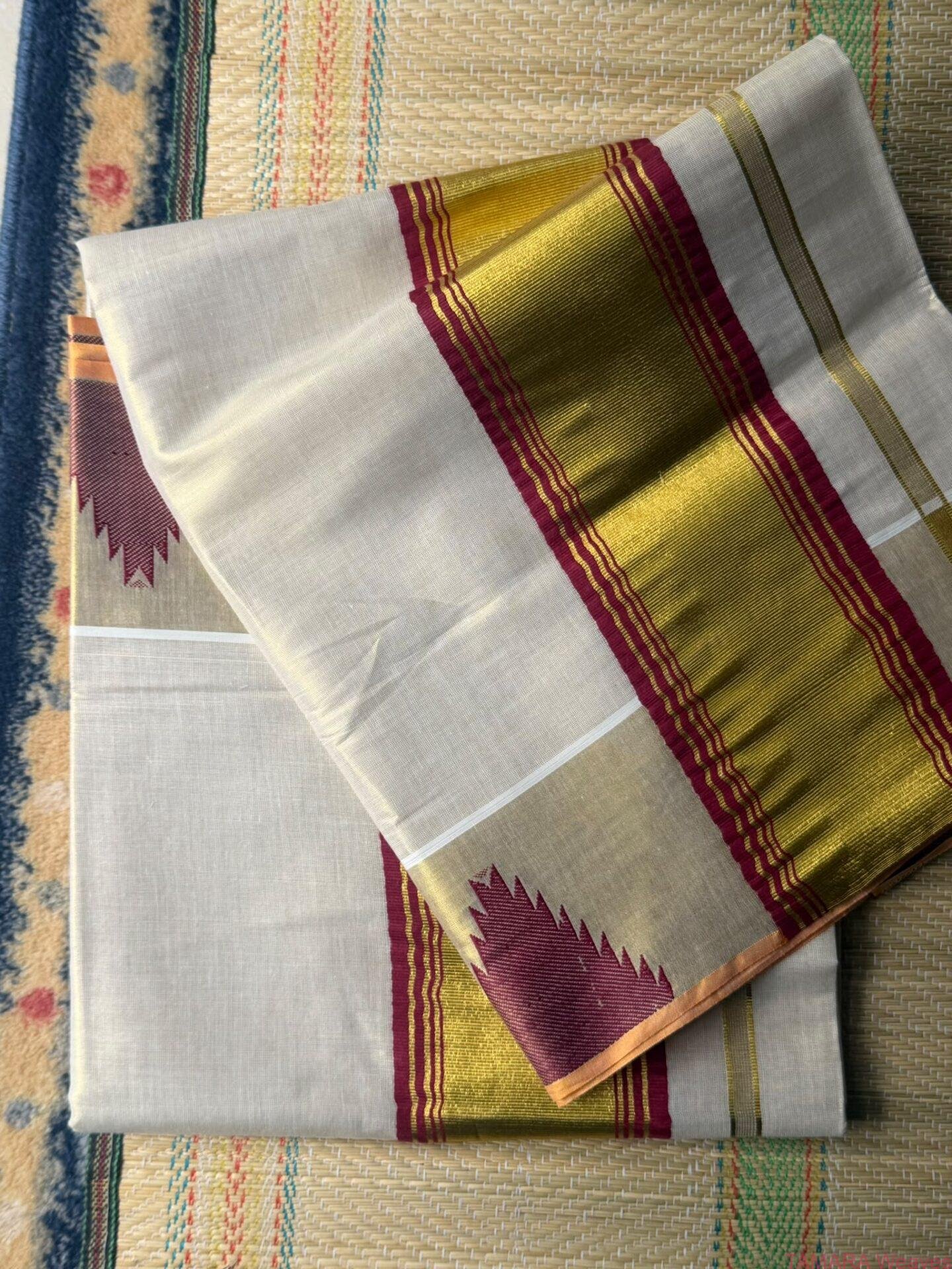 Samyuktha Varma Inspired tissue temple saree - Image 2