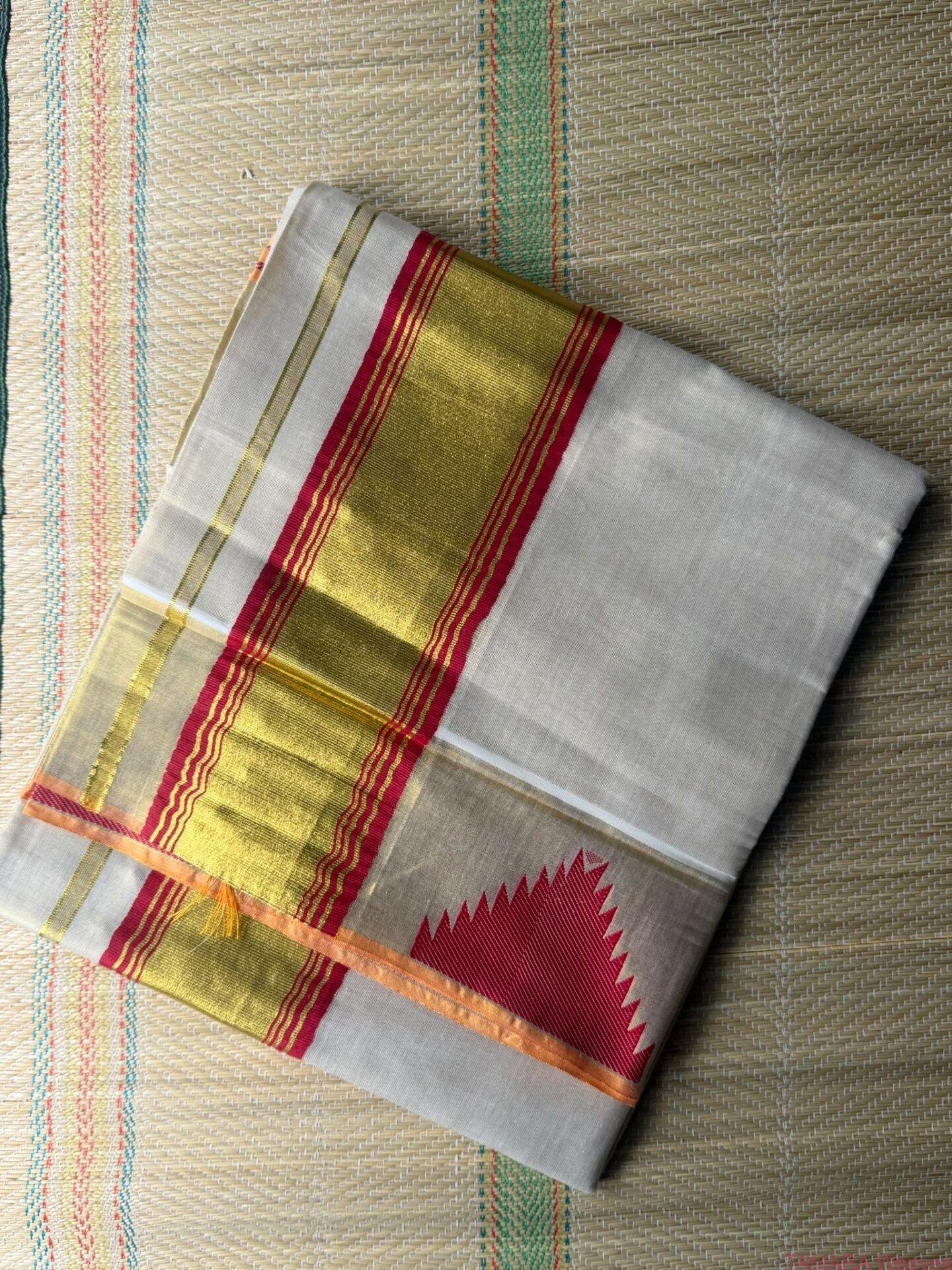 Samyuktha Varma Inspired tissue temple saree - Image 5