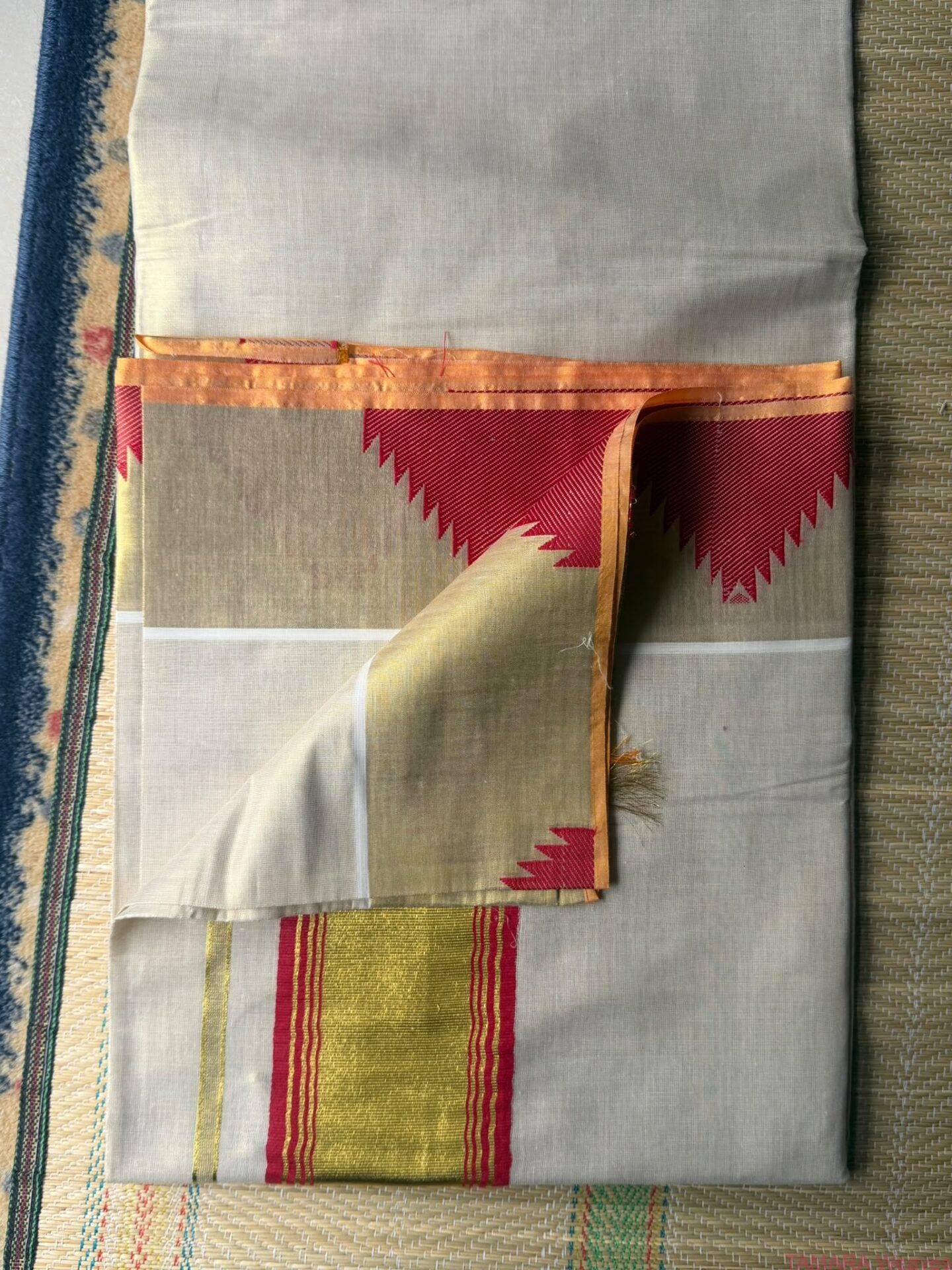 Samyuktha Varma Inspired tissue temple saree - Image 4