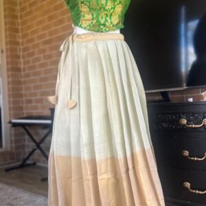 Tamara Exclusive trending half and half tissue and kasavu border skirt in Australia