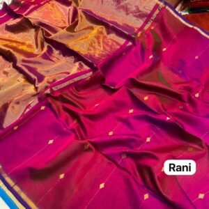 Rani Pink Maheshwari Saree - Pure handloom