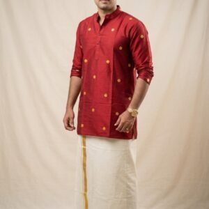Men's maroon kurta with gold coin motifs in Australia