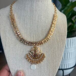 18K Gold Plated Impon necklace with stones throughout