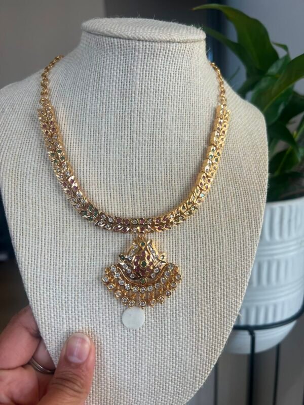 18K Gold Plated Impon necklace with stones throughout