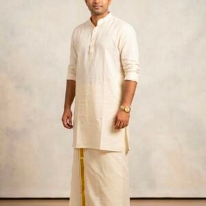 Men's Offwhite Plain Kurta in Australia