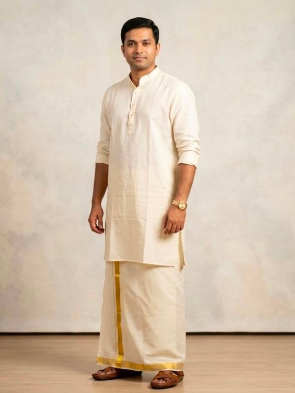 Men's Offwhite Plain Kurta in Australia