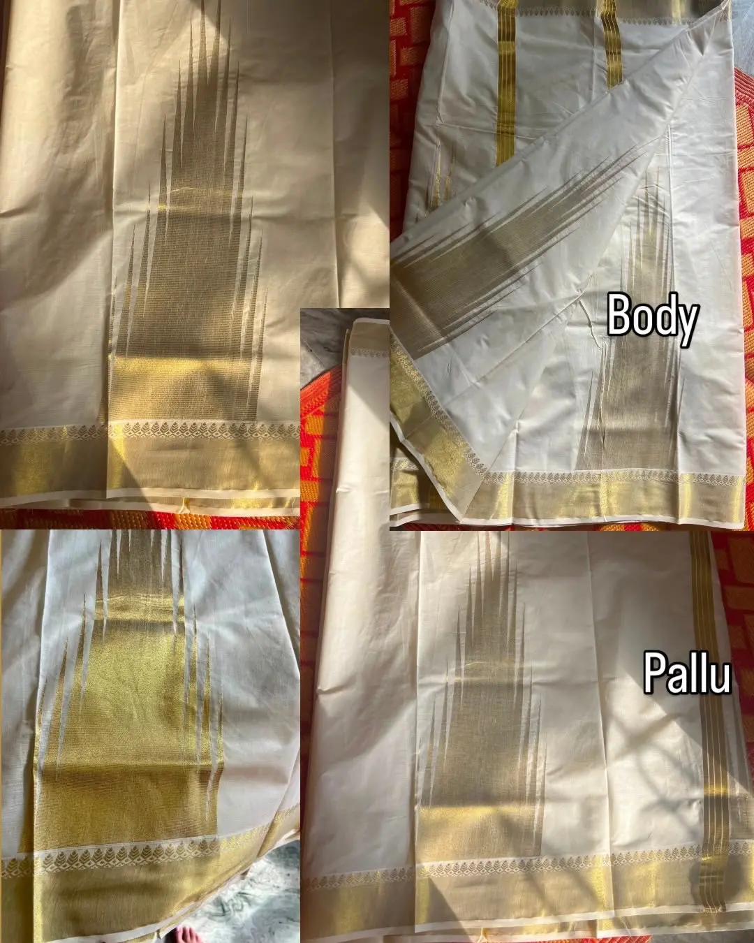 Temple Kerala Set Saree - premium powerloom in Australia - Image 7