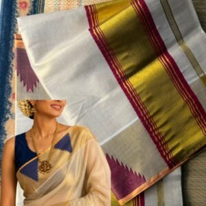 Samyuktha Varma Inspired tissue temple saree