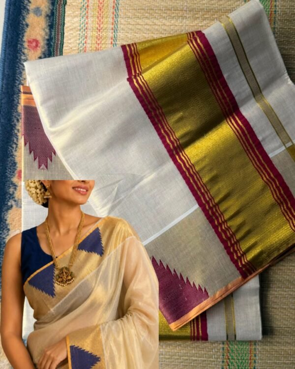 Samyuktha Varma Inspired tissue temple saree