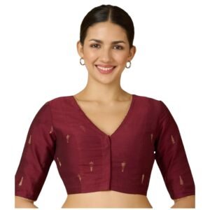 Deep Maroon cotton silk Ready to wear Saree Blouse in Australia