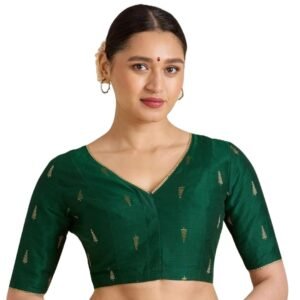 Bottle green cotton silk Ready to wear Saree Blouse in Australia