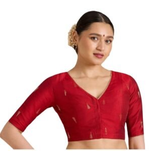 Red cotton silk Ready to wear Saree Blouse in Australia