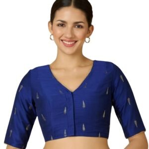Royal Blue cotton silk Ready to wear Saree Blouse in Australia