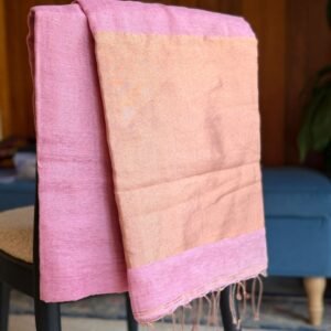 JAYASREE LINEN SAREE in Australia- thin zari border - Light Pink