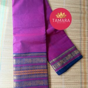 "Vadamalli kanchi cotton saree with Navy blue traditional border in Australia"