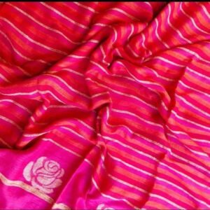Pink and Orange striped LINEN SAREE in Australia- ROJA